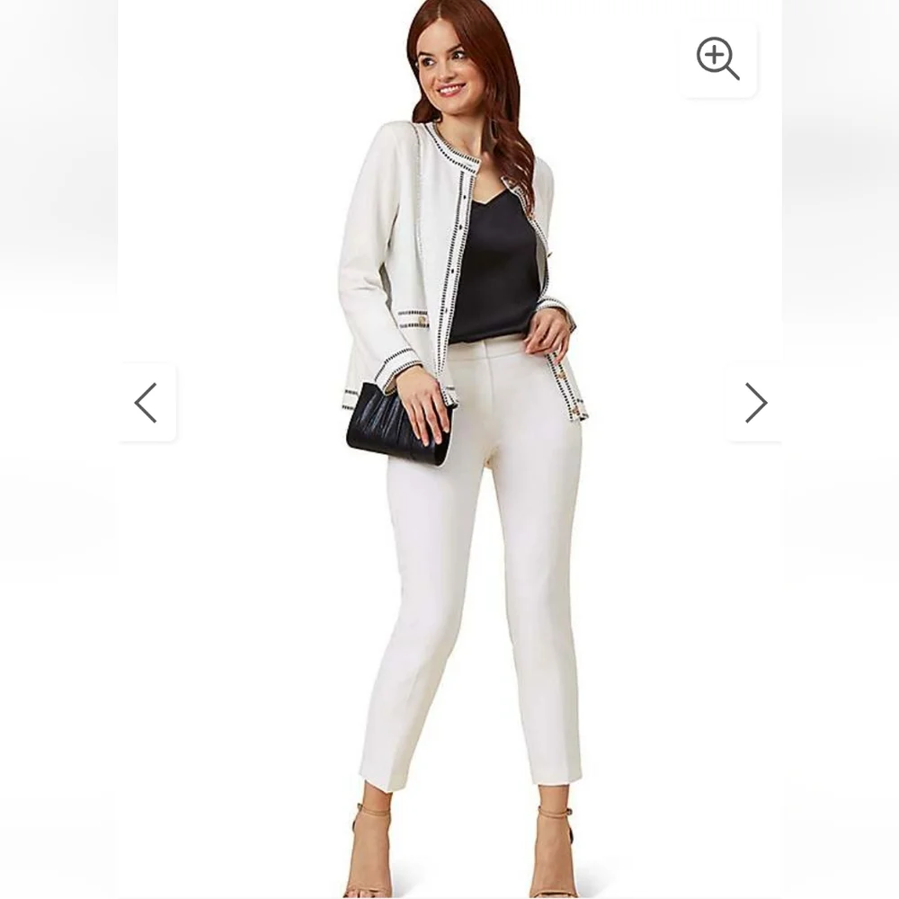 Nwt Adrianna Papell Crew Neck Cardigan with Stitch Detail - Picture 8 of 15